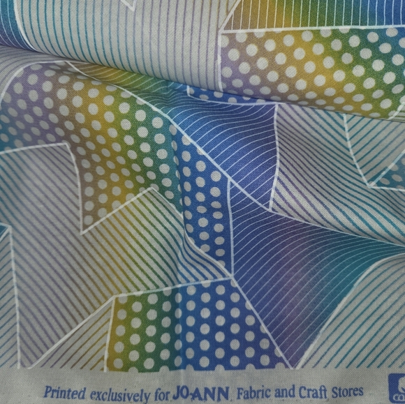 Joann's Fabric Vintage Neon Star Cotton 2.4 Yards - Picture 3 of 3